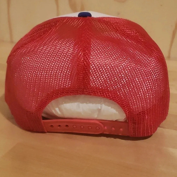 Vintage G & E Racing Mesh  Snapback Trucker Hat Blue/White/Red - Picture 3 of 6